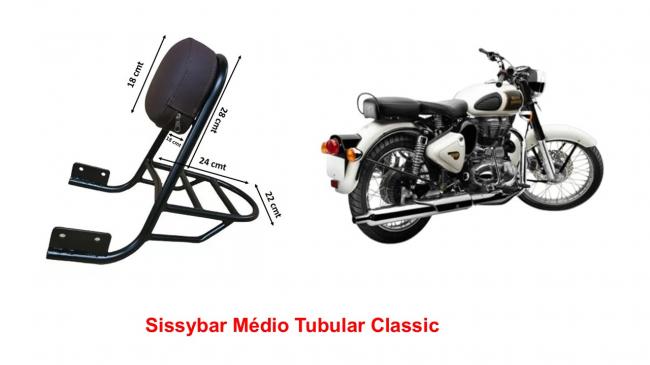 Sissybar Médio 30 cmt Tubular