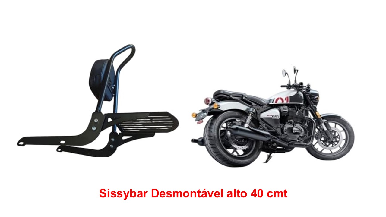 Sissybar Desmontável Alto 40 cmt Shotgun 650