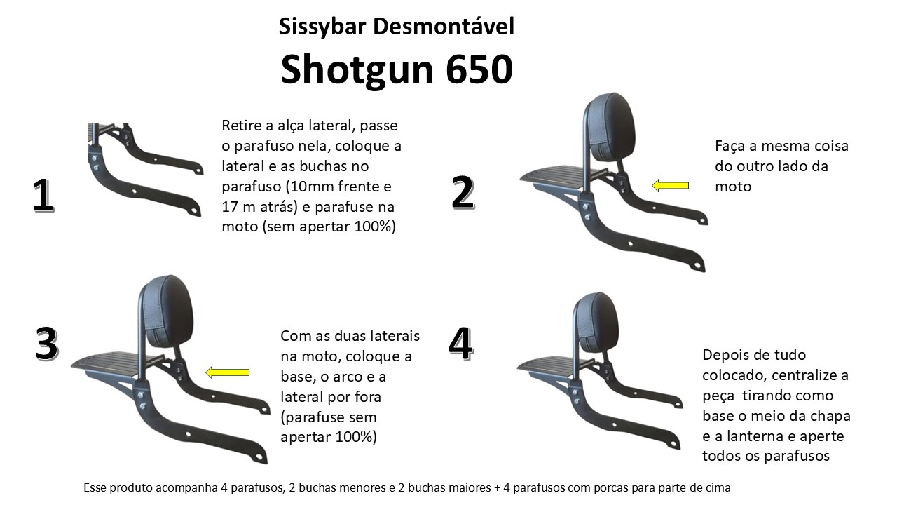 Sissybar Desmontável Shotgun 650
