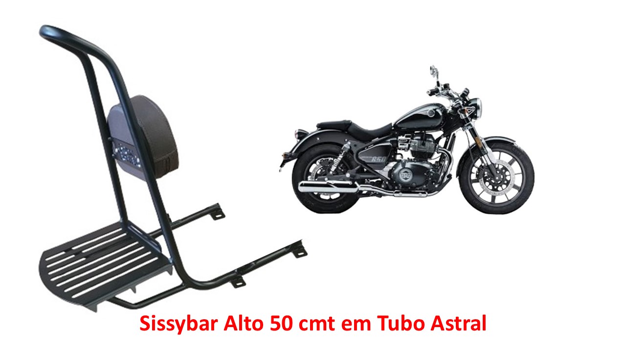 Sissybar Alto Ponta Curvada Super Meteor Astral