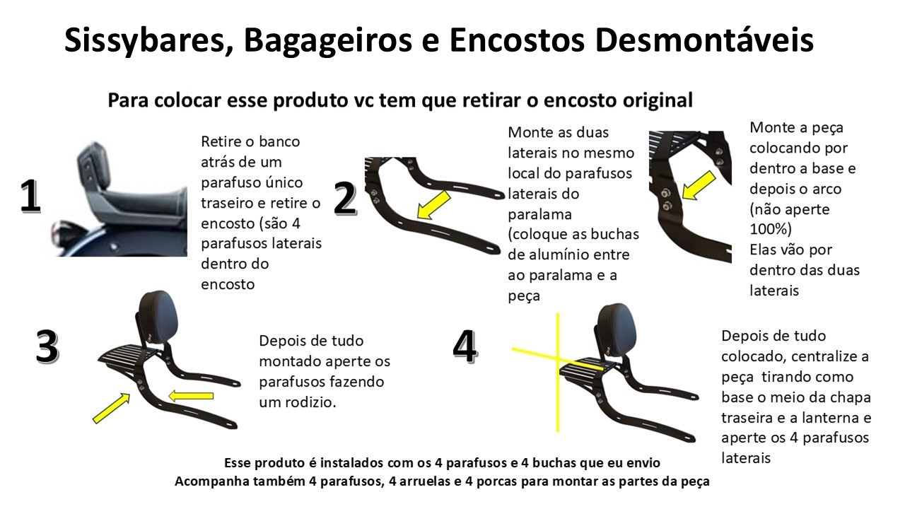 Sissibar Bagageiros e Encostos (Desmontáveis)