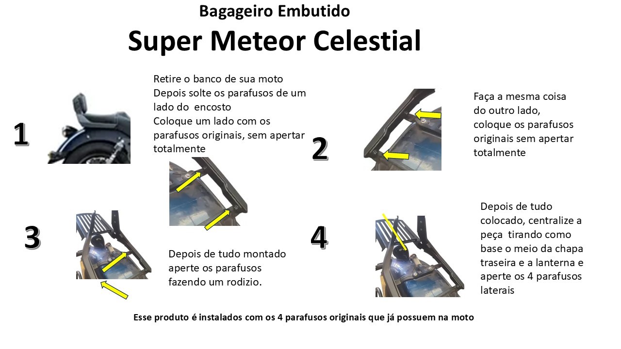 Bagageiro Embutido Super Meteor Celestial 650