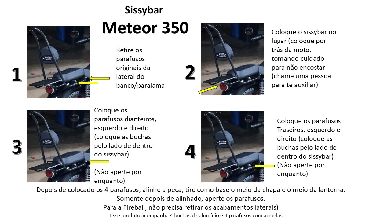 Sissybar Bagageiro e Encosto Fixo Tubo